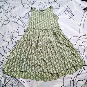 CHLOE'S CLOSET Green Paisley Dress Knee Length Sm